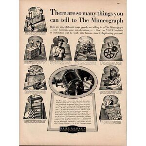 1939 Mimeograph Vintage Print Ad (L10)